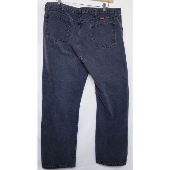 RUSTLER Men's BLACK Denim 4-POCKET Straight Leg HIGH-RISE Jeans Sz 42x30 - Picture 3 of 6